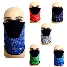 24 pieces Half Face Mask/gaiter/buff [paisley With Mesh] - Face Mask
