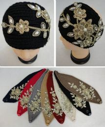 24 of Widehand Knitted Ear Band W Metallic Floral Applique[pearls&gems]