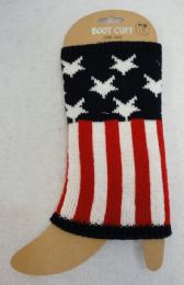 24 pieces Knitted Boot Cuffs [stars & Stripes] - Arm & Leg Warmers