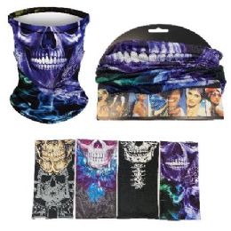 24 pieces Multi Functional Headgear Gaiter Buff [skull] - Face Mask