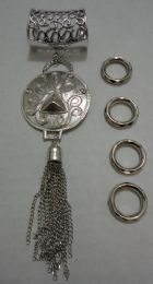 24 pieces Scarf Charm: Round Charm With Tassel - Womens Fashion Scarves