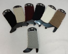 24 pieces Knitted Boot Cuffs [diamond Knit] - Arm & Leg Warmers