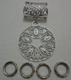 24 pieces Scarf Charm: Filigree Circle - Womens Fashion Scarves