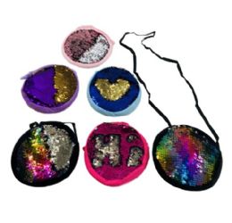 24 of 7" Round Reversible Sequin Purse [crossbody]