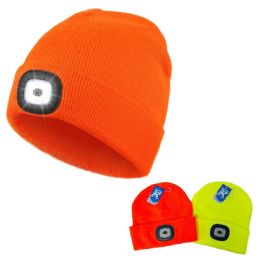 LighT-Up Usb Knitted Cuffed Hat Neon