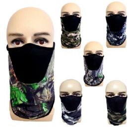 Half Face Mask Gaiter Buff Camo Assortment With Mesh