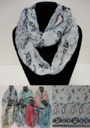 24 pieces Light Weight Infinity Scarf [paisley Pastel] - Womens Fashion Scarves