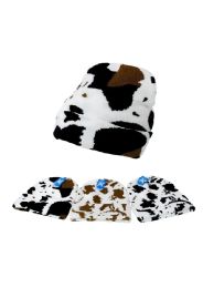 CoW-Print Knitted Cuffed Hat Adult Size
