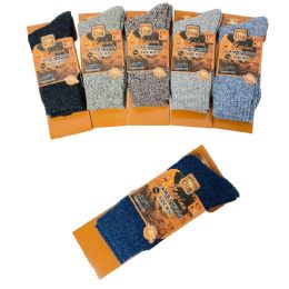 24 Wholesale 1pr Men's Merino Lamb's Wool Socks [variegated] 10-13