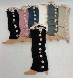 24 pieces Knitted Leg Warmers [antique Lace/9 Buttons] - Arm & Leg Warmers