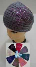 24 pieces Wide Hand Knitted Ear Band [rhinestone Cross] - Ear Warmers