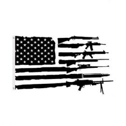 24 pieces 3'x5' Black & White Gun Flag - Signs & Flags