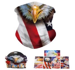 24 pieces Multi Functional Headgear Gaiter Buff [eagle/flag] - Face Mask