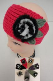 24 pieces Hand Knitted Ear BanD--Fur Flower - Ear Warmers