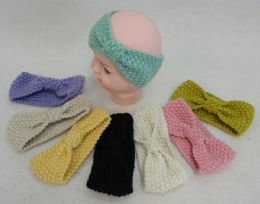 24 pieces Baby Hand Knitted Ear Band [boW-Shaped Loop] - Ear Warmers