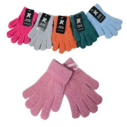24 pieces Youth Size Small: Brushed Faux Cashmere Gloves [girls] - Fuzzy Gloves