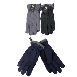 24 pieces Men's PlusH-Lined Waterproof Gloves With Gripper Palm - Ski Gloves