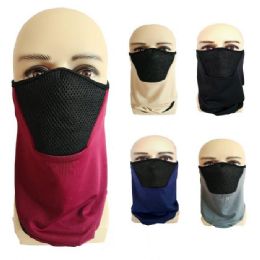 24 pieces Half Face Mask/gaiter/buff [solid Color With Mesh] - Face Mask