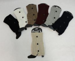 24 pieces Knitted Boot Cuffs [3 Buttons] - Arm & Leg Warmers