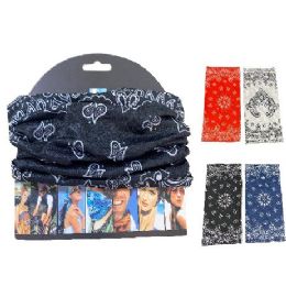 24 pieces Multi Functional Headgear Gaiter Buff [paisley] - Face Mask