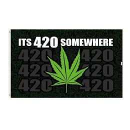 24 pieces 3'x5' It's 420 Somewhere Flag *marijuana Leaf - Signs & Flags