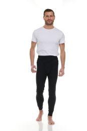 60 Wholesale Mens Cotton Thermal Waffle Pants, Black Size X-Large