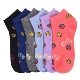 432 Pairs Mamia Spandex Socks (cute) 6-8 - Girls Ankle Sock