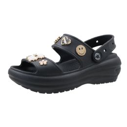 15 pieces Woman's Double Strap Slingback Platform Sandal Black - Women's Sandals