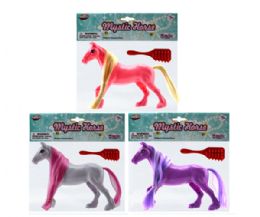 72 pieces 6.25' Horse W/ Comb In Pp Bag - Hair Brushes & Combs