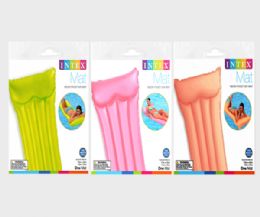 24 pieces Intex Mats 72 X 30 Neon Frost 3 Asst Poly Bag  (22out111) - Inflatables