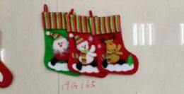 300 Wholesale Xm Stocking 14*25cm 3 Asst
