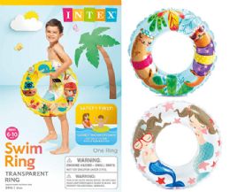 36 of Intex Swim Ring 24 Ocean Reef 3 Asst Age 6-10 Poly Bag