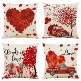 144 pieces Vi Cushion Cover 18 X 18 4 Designs Asst - Valentine Decorations