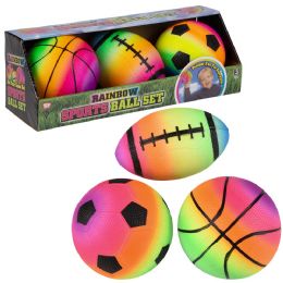 12 pieces Rainbow Sports Ball Set 5-6 Inch - Balls