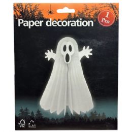 24 pieces Halloween Ghost Honeycomb Paper Fold Up Party Decoration - Halloween