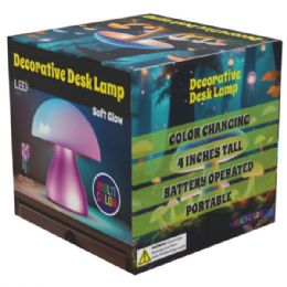6 pieces 4 Inch Mushroom Shape Decorative Desk Lamp With Multicolor Changing Led Lights - Lamps and Lanterns