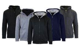 24 Pieces Mens Assorted Color Fleece Line Hoodies Assorted Sizes M-2x 260gsm - Mens Sweat Shirt