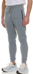 36 Pieces Mens Cotton Fleece Zipper Jogger Heather Grey Assorted Sizes Med To 2x - Mens Sweatpants