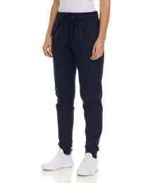 144 Pieces Womens Fleece Lined 3 Pocket Jogger Navy Size Medium - Womens Sweatpants For Donation