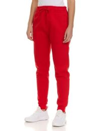 144 Pieces Womens Fleece Lined 3 Pocket Jogger Red Size 2X-Large - Womens Sweatpants For Donation