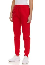 144 Pieces Womens Fleece Lined 3 Pocket Jogger Red Size 3X-Large - Womens Sweatpants For Donation