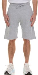 24 Pieces Mens Cotton Fleece 3 Pocket Shorts Heather Gray Size 2X-Large - Mens Shorts