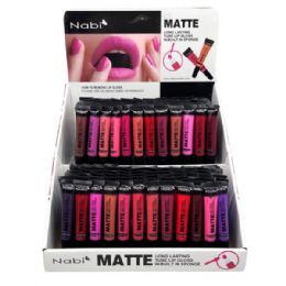 144 pieces Nabi Matte Long Lasting Lip Gloss In Countertop Display - Assorted Cosmetics