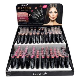 144 pieces Nabi High Lite, Conceal, Blush & Bronzer Sticks In Countertop Display - Assorted Cosmetics