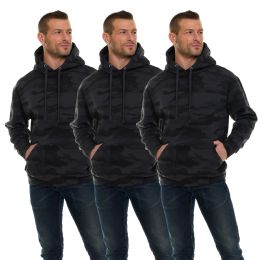 Cotton Fleece Hooded Black Camo Printed Hoodie Size 3xlarge