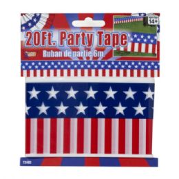 48 pieces 20 Foot Usa Patriotic Party Tape - 4th Of July