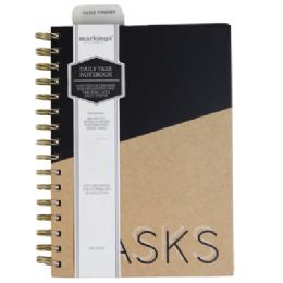12 pieces Journal 6x8.25 Daily Task Wire Belly Band 192pages - Planners & Journals
