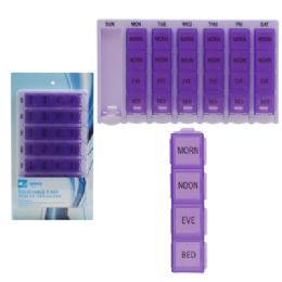 12 pieces Weekly Pill Organizer 4 Times A Day Ea Day Removable Hba Slide Card - Organizer