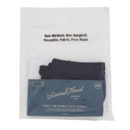 48 pieces Womens Face Mask Fabric 2pk Adjustable 3 Ply Navy - PPE Mask