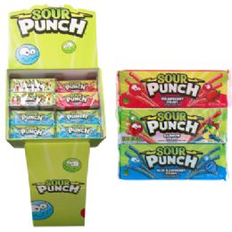 96 pieces Sour Punch Straws 96ct Shipper 4.5 Oz 24 Ea Rainbow And Strawberry 48 Ea Blue Raspberry - Food & Beverage